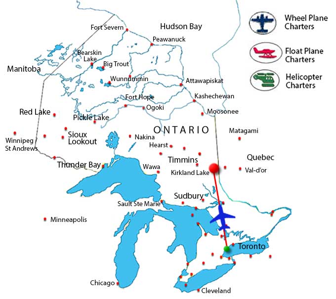Charter Flights To Kirkland Lake Ontario